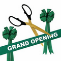 Grand Opening Kit-25" Ceremonial Scissors, Ribbon, Bows (Green)